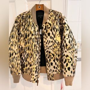 Banana Republic leopard print bomber jacket